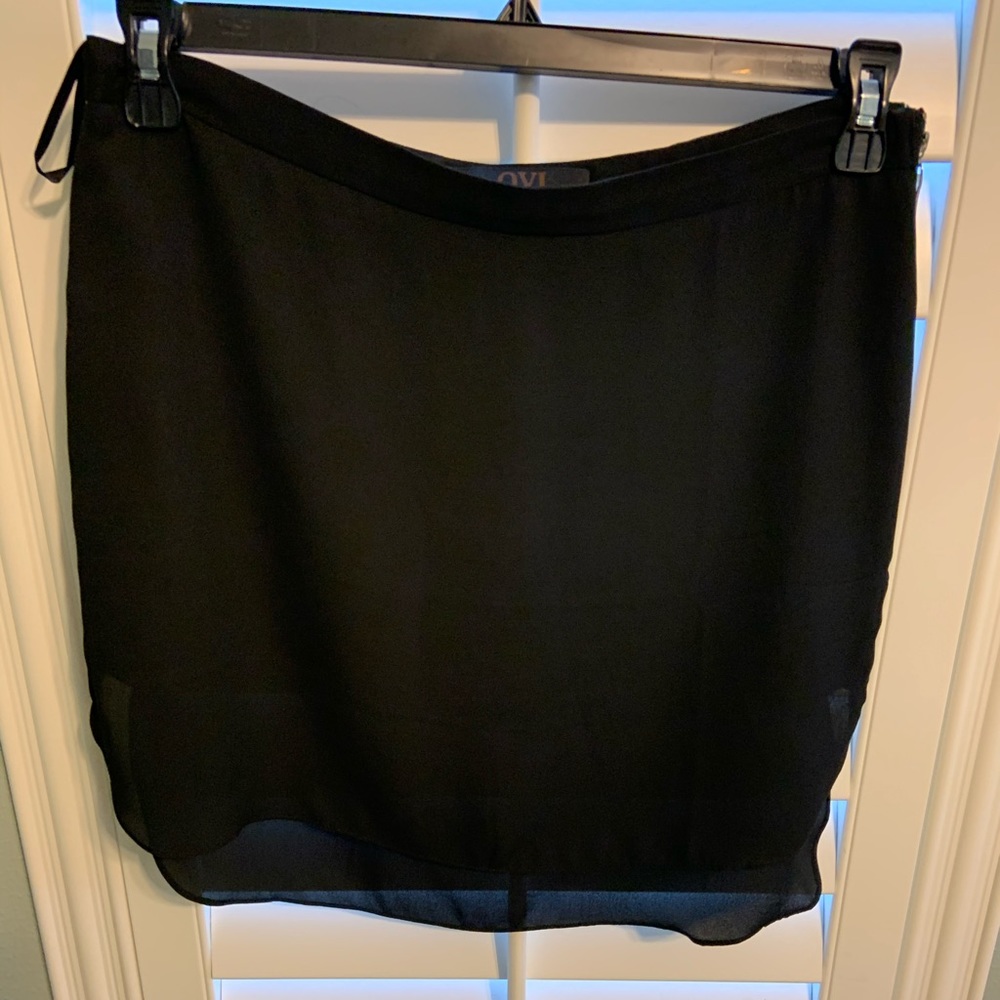 OVI black high low skirt with functional zippers